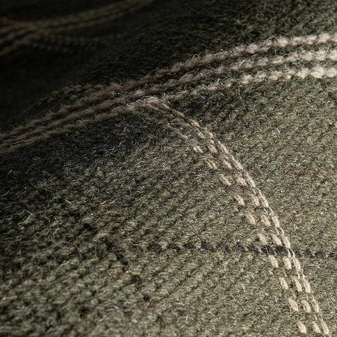 Rugs USA x Nate Berkus Downing Plaid Wool Cozy Area Rug, 9' 6" x 13' 6", Green