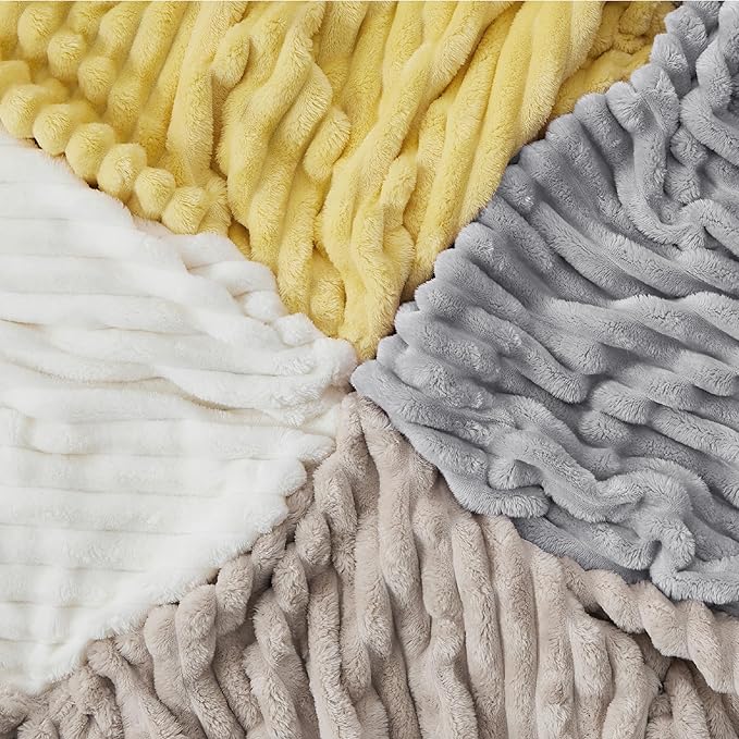Bedsure GentleSoft California King Size Blanket for Bed - Cozy Soft Blankets for Women, Cute Large Throws for Girls, Light Grey, 102x96 Inches