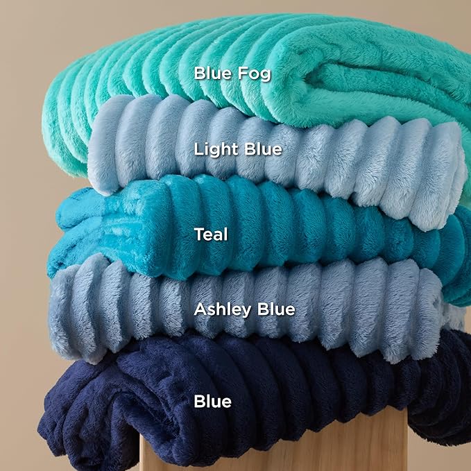 Bedsure GentleSoft Blue Fog Fleece Blanket for - Cozy Soft Blankets for Women, Cute Small Throws for Girls, 50x60 Inches
