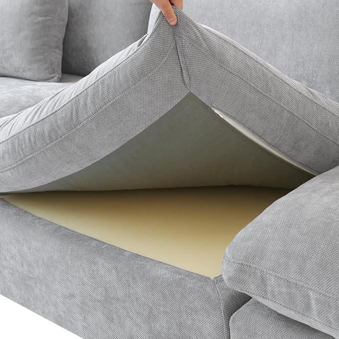 WJShome Cloud Couch Modular Sectional Sofa,82.68" Oversized LoveSofa, Down Filled Convertible Wide Seater for Living Room Set, Covers Washable&Replaceable,Grey