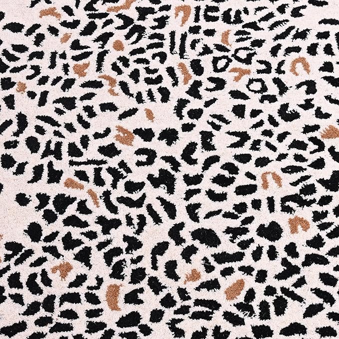 Handmade Leopard Wool Area Rug with Traditional Oushak Motif – Exquisite Animal Print Cheetah Rugs for Living Room, Bedroom | Plush Texture, Vintage Style, Thick & Durable Carpet (Rust, 8' x 10')
