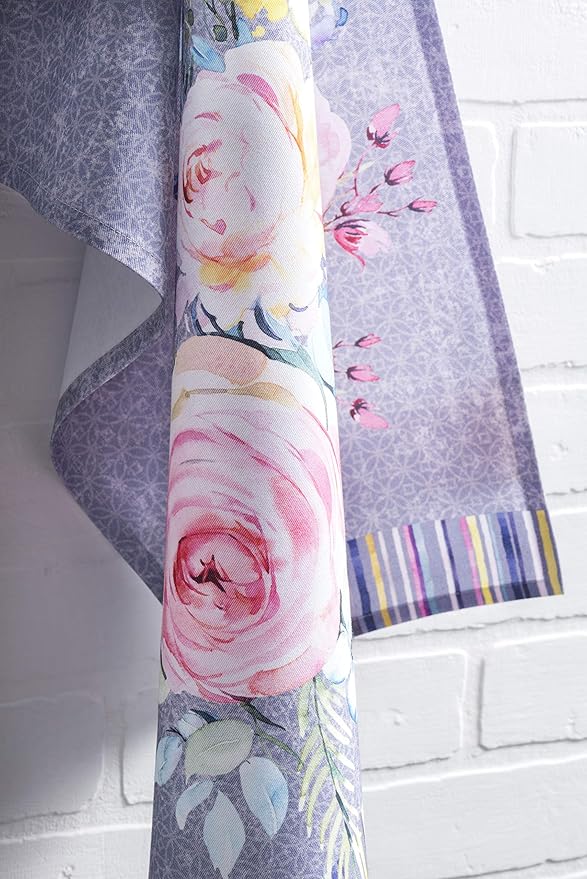 Maison d'Hermine Cotton Dish Towels Absorbent Kitchen Towels Sweet Rose Lavender Set of 3 Spring Summer