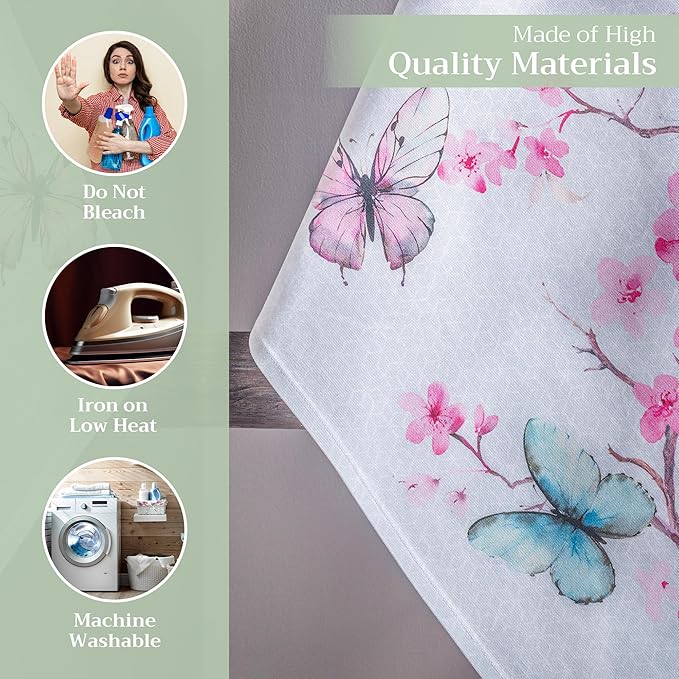 Maison d'Hermine Dish Towels 100% Cotton Absorbent Blossoms in Spring Set of 3 Spring Summer