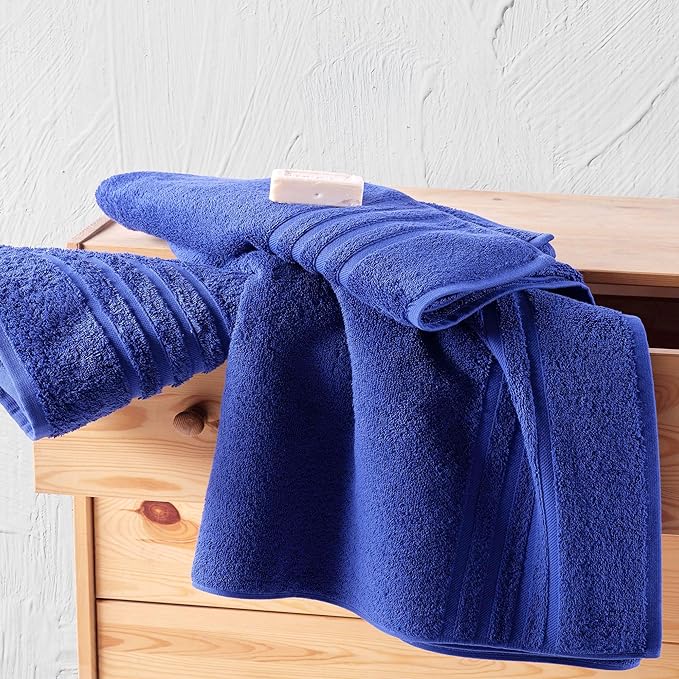 Hawmam Linen Jumbo Large Bath Sheets Towels 2 Pack Soft Bath Towels Premium Quality 100% Cotton Towels, Royal Blue