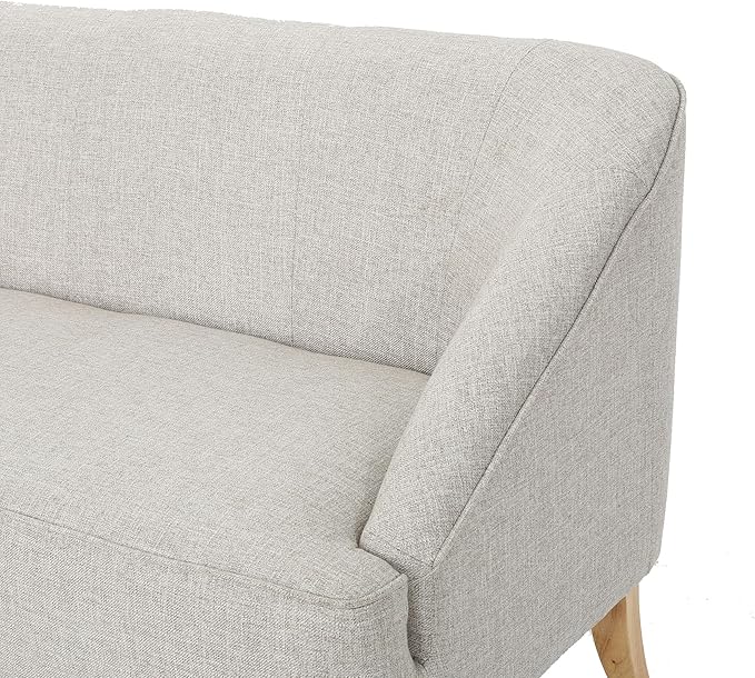 Christopher Knight Home Justus Mid Century Modern Fabric Loveseat, Beige Natural