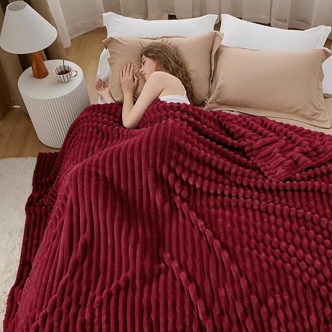 Bedsure GentleSoft Deep Red Full Blanket for Bed - Cozy Soft Blankets for Women, Cute Large Throws for Girls, 84x90 Inches