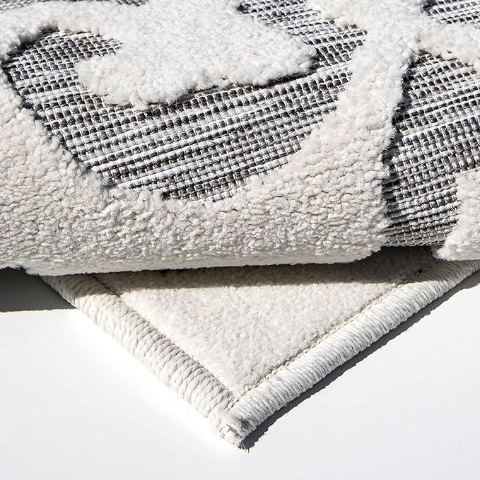 My Texas House Lady Bird Runner Rug 2.3x12 Indoor Outdoor, Natural Grey