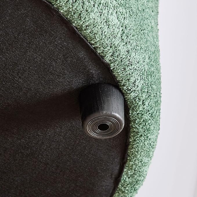 125'' Modern Curved Cloud Sofa Luxury Living Room 5 Seater Combo Sofa Cloud Curve Design Mid Century Upholstered Sofa with Ottoman for Living Room Bedroom Apartment (Boucle, Green)