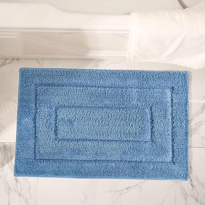 GRANNY SAYS Blue Bathroom Rugs Non Slip, 24" x 36", Large Bathroom Mats Washable, Bath Rugs for Shower Room, Absorbent Bath Mats for Floor, Absorbent Shower Rugs, Microfiber Bath Mat for Tub