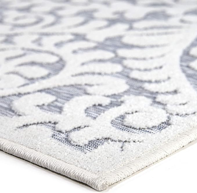 My Texas House Bluebonnets Area Rug 7.9x10.10 Indoor Outdoor, Natural Blue