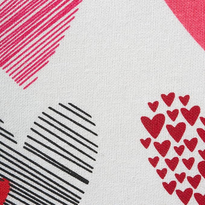 DII Valentine Kitchen Dish Towels Set of 2 Decorative Tea Towels 18x28 Hearts Collage