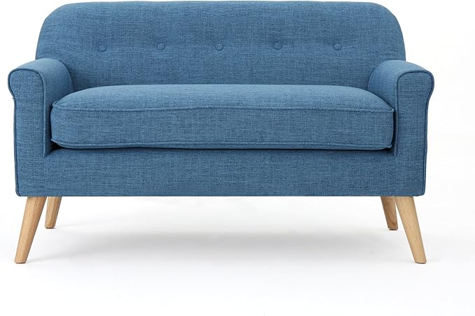 Christopher Knight Home Mariah Mid Century Loveseat, Muted Blue