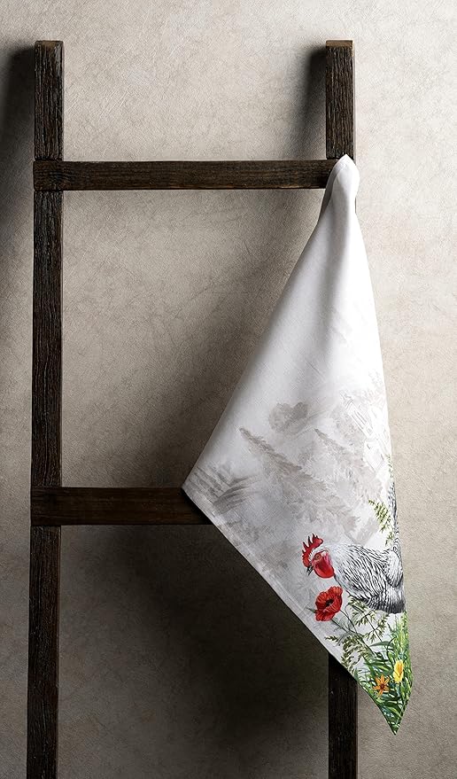 Maison d'Hermine Dish Towels 100% Cotton Absorbent Basse Cour Set of 3 Spring Summer