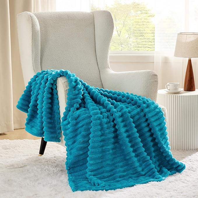 Bedsure GentleSoft Teal Fleece Blanket for - Cozy Soft Blankets for Women, Cute Small Throws for Girls, 50x60 Inches