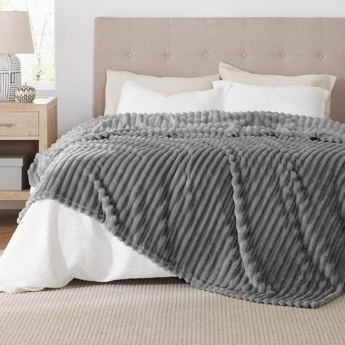 Bedsure GentleSoft Frost Gray California King Size Blanket for - Cozy Soft Blankets for Women, Cute Small Fleece Throws for Girls, 102x96 Inches