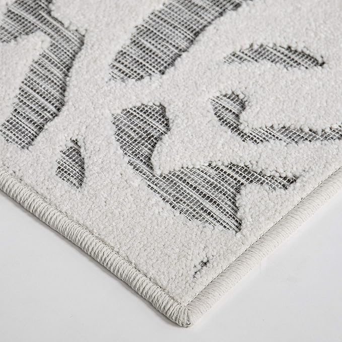 My Texas House Lady Bird Area Rug 5.2x7.6 Indoor Outdoor, Natural Grey