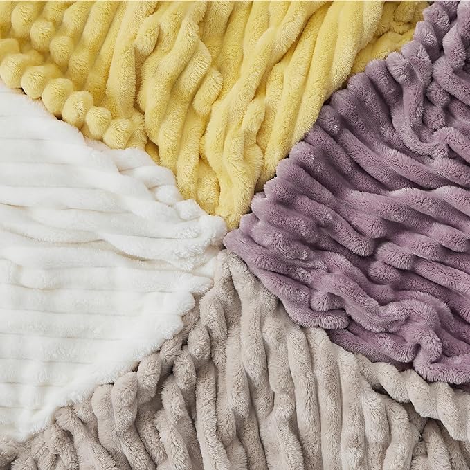 Bedsure Yellow Queen Blanket for - GentleSoft Cozy Soft Blankets for Women, Cute Small Fleece Throws for Girls, Birthday Gifts for Women, Mothers Day Decor Gifts for Mom, 90x90 Inches