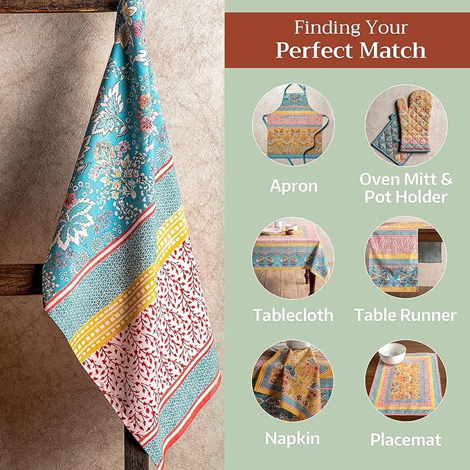 Maison d'Hermine Dish Towels 100% Cotton Absorbent Marquise Set of 3 Spring Summer