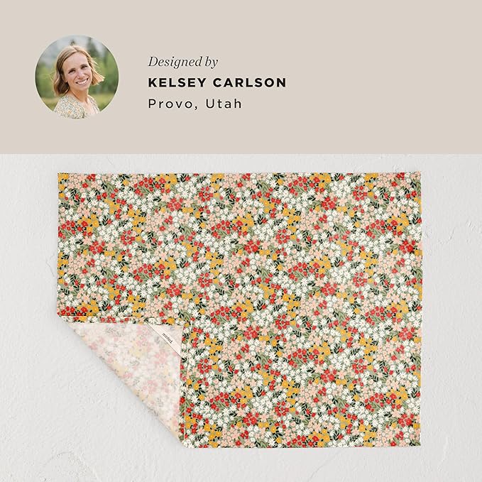 Minted Field of Florals Tea Towels Cotton Kitchen Towels Decorative with Hanging Loop Set of 2 18x28