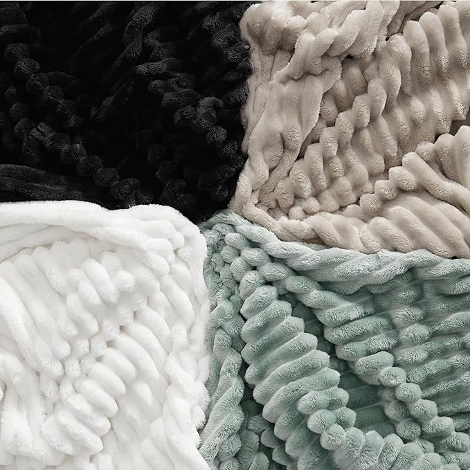 Bedsure GentleSoft Black Throw Blanket for - Cozy Soft Blankets for Women, Cute Small Fleece Throws for Girls, 50x60 Inches