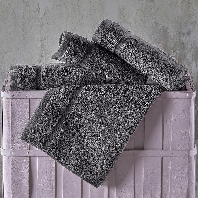 Washcloth Linen Set Premium Original Turkish Cotton Bath Sheets Softness Absorbency Face Towels for Hand, Grey