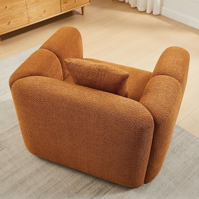 VANOMi Living Room Furniture Sets Include 95" Sofa & 42" Arm chairs, Boucle Upholstered Oversized Couch with Pillows, Living Room Furniture Set for Bedroom Apartment (Curry, 2 Sofas+1 Chair)