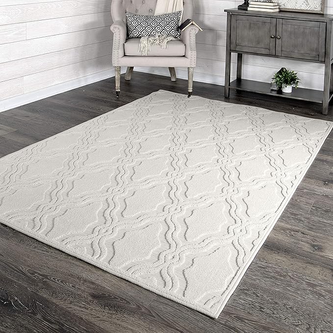 My Texas House Cotton Blossom Area Rug 7.9x10.10 Indoor Outdoor, Natural