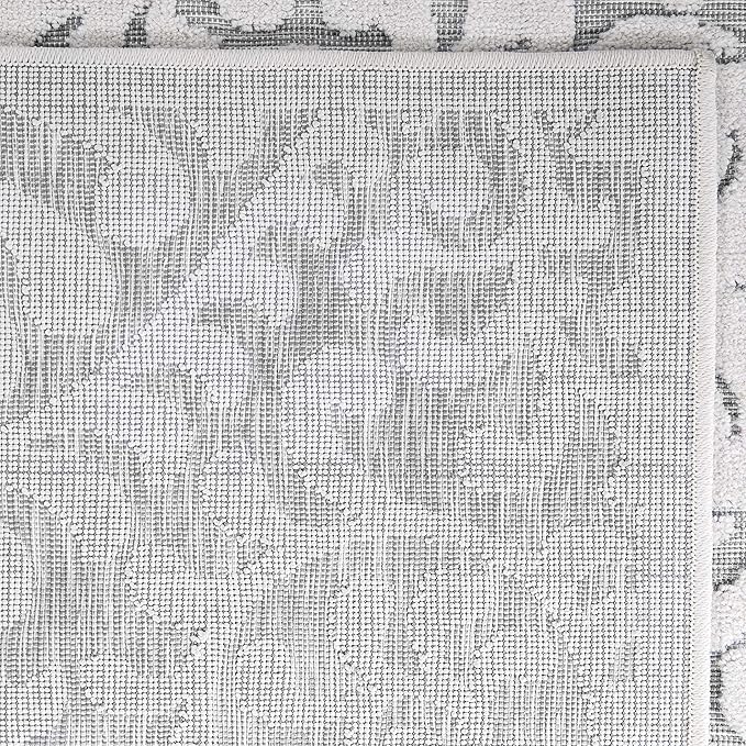 My Texas House Bluebonnets Area Rug 5.2x7.6 Indoor Outdoor, Natural Grey
