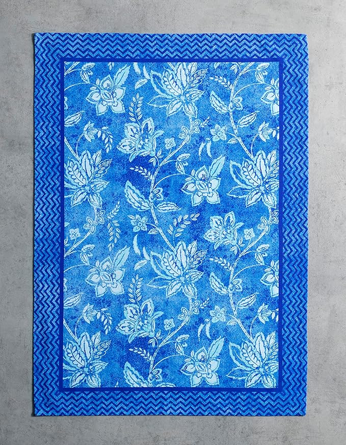 Maison d'Hermine Dish Towels 100% Cotton Absorbent Indigo Love Set of 3 Spring Summer