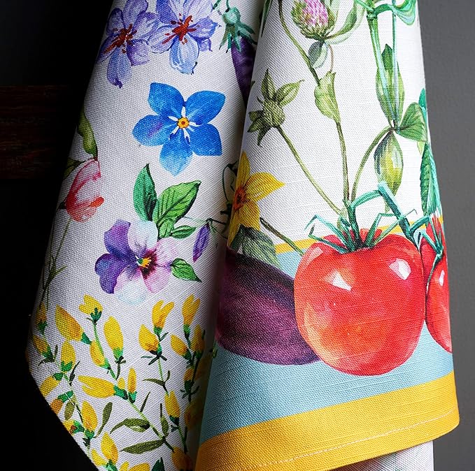 Maison d'Hermine Dish Towels 100% Cotton Absorbent Giverny Set of 3 Spring Summer