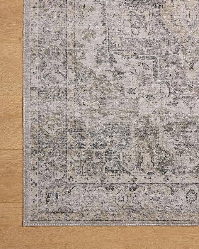 Loloi Amber Lewis Josie Collection JOS-03 Silver Natural 6'-0" x 9'-0" .13" Area Rug