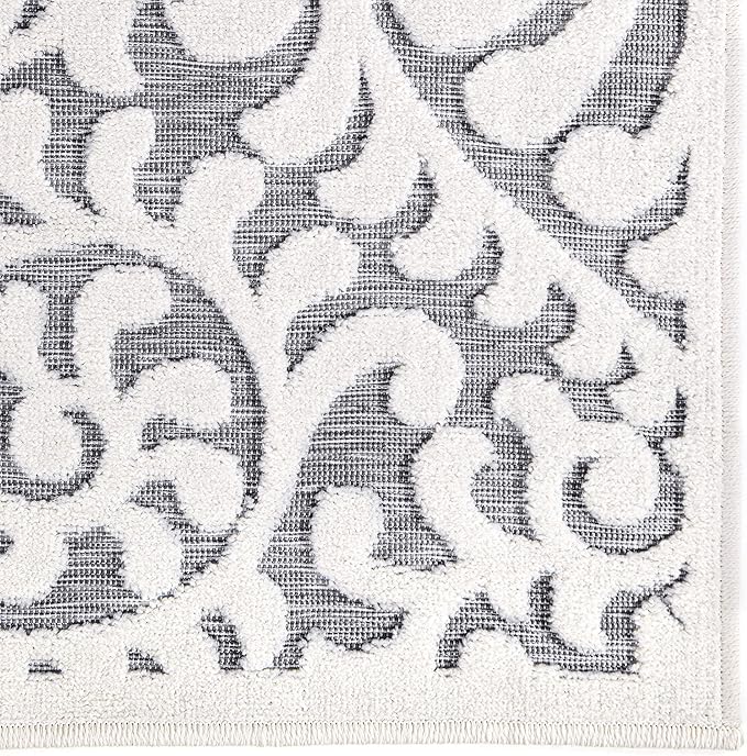 My Texas House Bluebonnets Area Rug 7.9x10.10 Indoor Outdoor, Natural Grey
