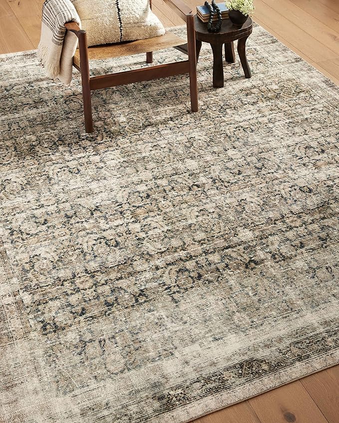 Loloi Amber Lewis Morgan Collection MOG-02 Navy Sand 3'-6" x 5'-6" .38" Accent Rug