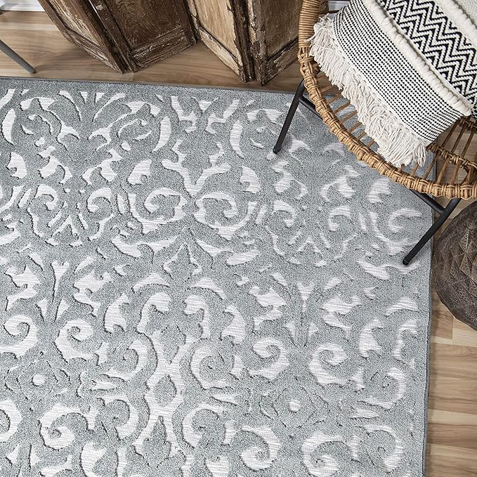 My Texas House Lady Bird Area Rug 6.6x9.6 Indoor Outdoor, Harbor Blue