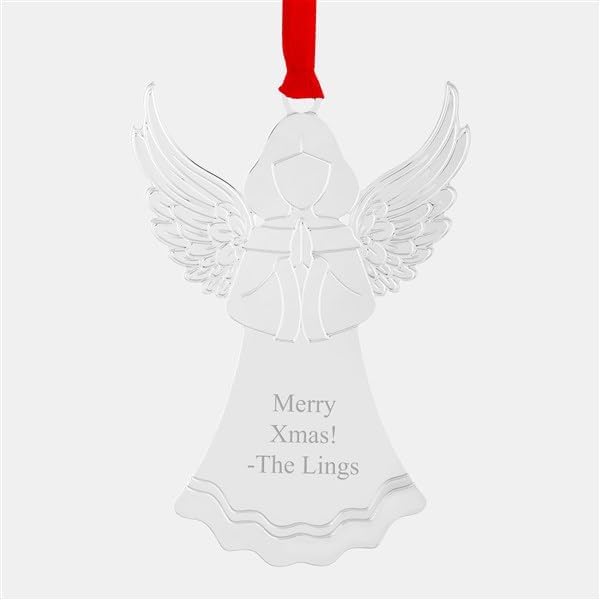 THINGS REMEMBERED Personalized Silver Tone Angel Christmas Ornament (Free Customization)