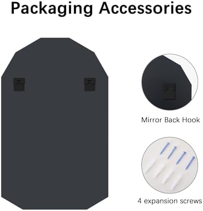 KOCUUY 30"x48" Frameless Wall Mirror, Arched Shape with Diamond-Shaped Beveled Edge,Unframed Decorative with Upgraded Shatterproof Glass,Unique Frameless Mirror for Bathroom,Living Room,Bedroom