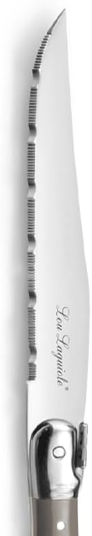 Amefa Lou Laguiole Tradition 24-Piece Vintage Taupe Stainless Steel Polypropylene Silverware Flatware Utensils Set - Silverware Set - Stainless Steel Flatware