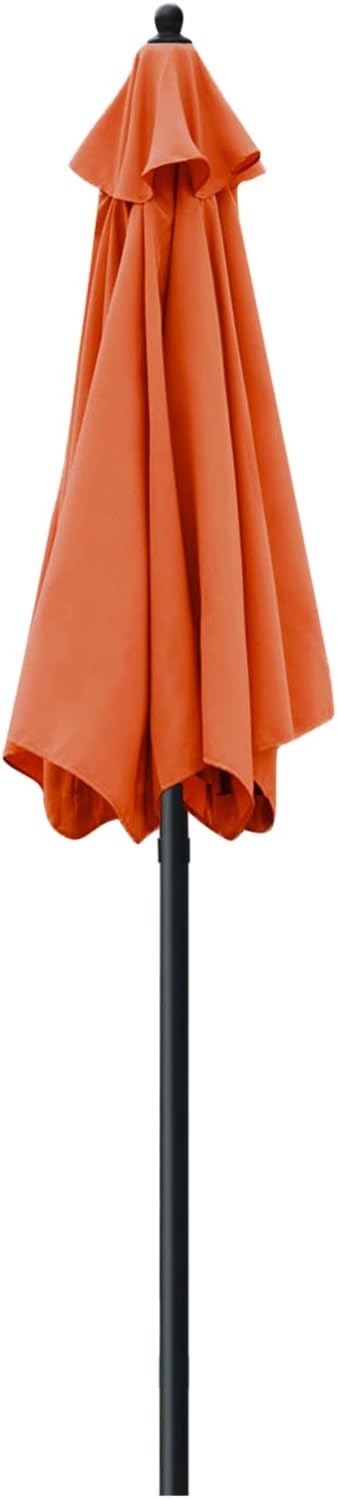 Sunnyglade 7.5' Patio Umbrella Outdoor Table Market Umbrella with Push Button Tilt/Crank, 6 Ribs (Orange)