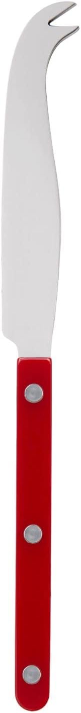 Cheese Knife 9.4 inches - Bistrot Collection - All Cheeses - Stainless Steel & Nylon - Dishwasher Safe - Burgundy - Brilliant Finish
