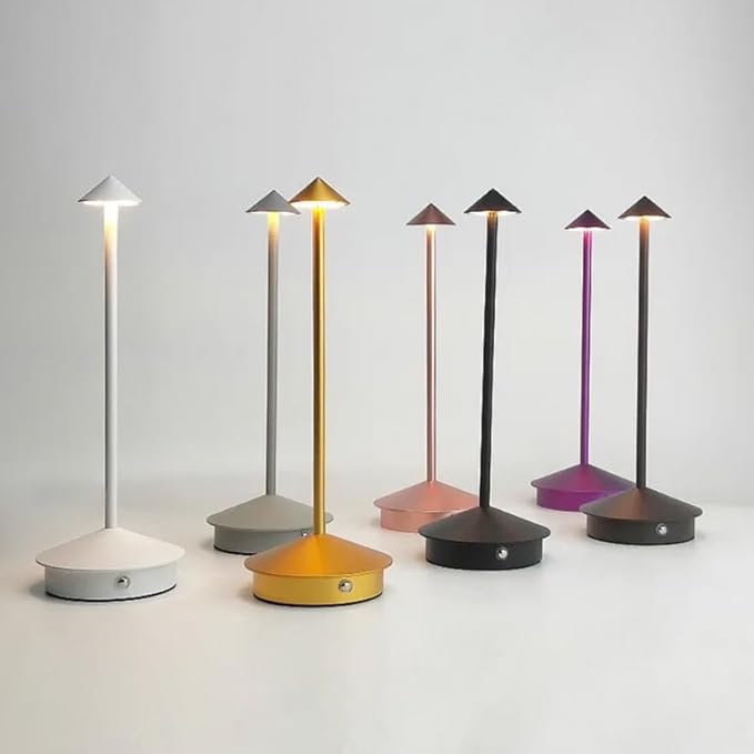 Regalia Rechargeable LED Table Lamp 2-Piece Set | Dimmable Wireless Cordless Lighting with USB-C Fast Charging | 3 Color Temperatures | Waterproof Modern Bedside, Living Room Outdoor Lamp