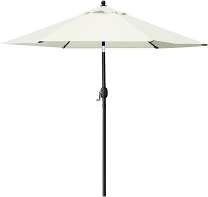 Sunnyglade 7.5' Patio Umbrella Outdoor Table Market Umbrella with Push Button Tilt/Crank, 6 Ribs (Beige)