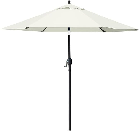 Sunnyglade 7.5' Patio Umbrella Outdoor Table Market Umbrella with Push Button Tilt/Crank, 6 Ribs (Beige)