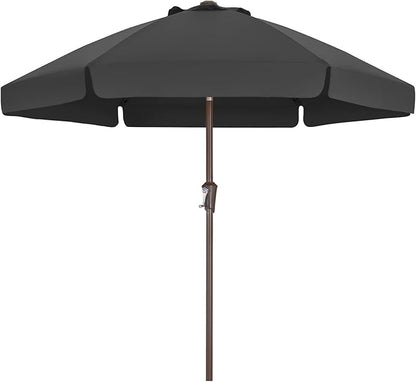 ABCCANOPY 7.5ft Scalloped Patio Umbrella, Outdoor Table Umbrella with Tilt and Crank, Fiberglass Ribs Deck Umbrella for Patio, Pool, Garden, Picnic (Dark Gray)