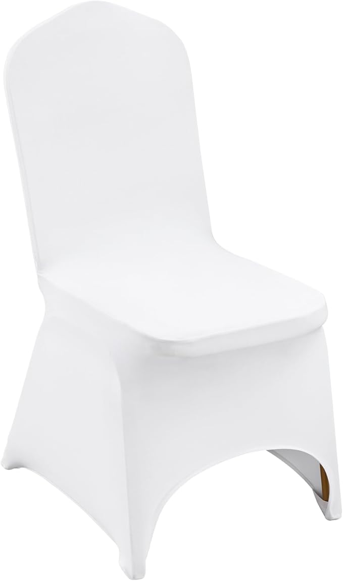 VEVOR 50 Pcs White Chair Covers Polyester Spandex Chair Cover Stretch Slipcovers for Wedding Party Dining Banquet Chair Decoration Covers