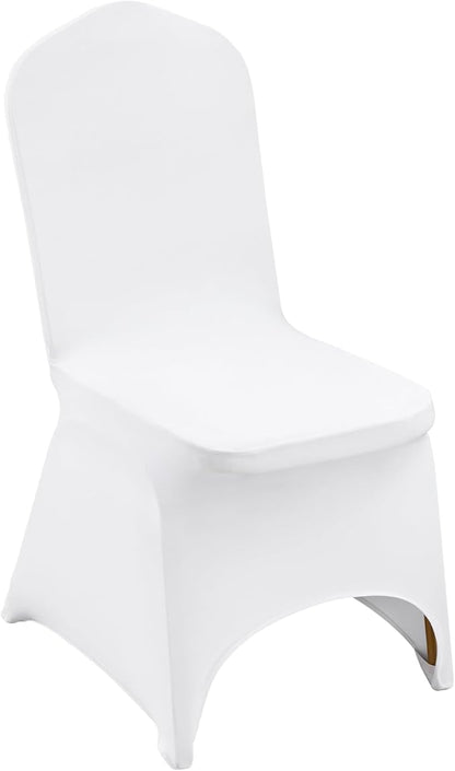 VEVOR 50 Pcs White Chair Covers Polyester Spandex Chair Cover Stretch Slipcovers for Wedding Party Dining Banquet Chair Decoration Covers