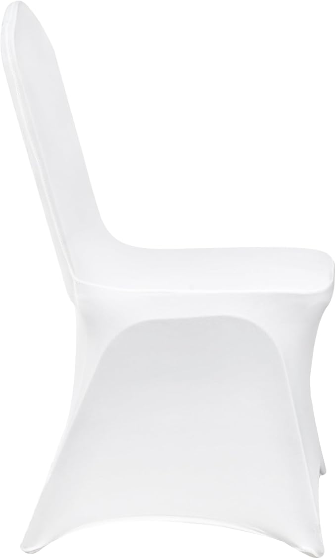 VEVOR 150 Pcs White Chair Covers Polyester Spandex Chair Cover Stretch Slipcovers for Wedding Party Dining Banquet Flat-Front Chair Cover