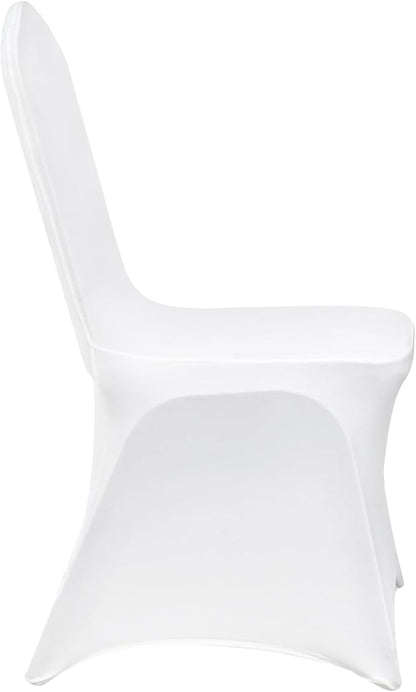VEVOR 150 Pcs White Chair Covers Polyester Spandex Chair Cover Stretch Slipcovers for Wedding Party Dining Banquet Flat-Front Chair Cover