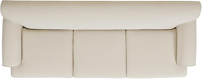 Jennifer Taylor Home Alana Lawson Recessed Arm Sofa Metal Casters, Light Beige Linen