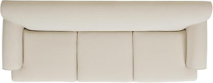 Jennifer Taylor Home Alana Lawson Recessed Arm Sofa Metal Casters, Light Beige Linen