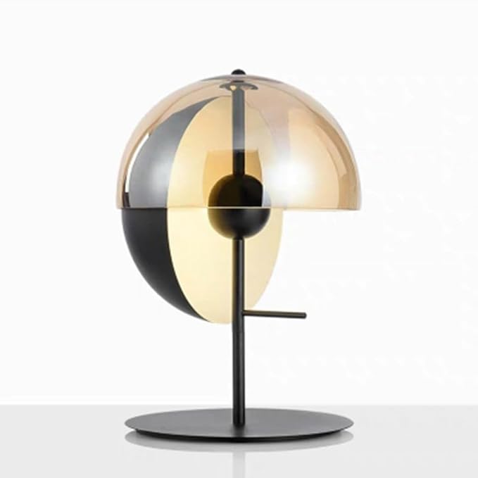 Aurum Globe Hemisphere LED Table Lamp | Modern Iron & Glass Fixture | Cordless Rechargeable Lamp for Living Room, Bedroom & Office | Energy-Efficient Adjustable Color Temperature